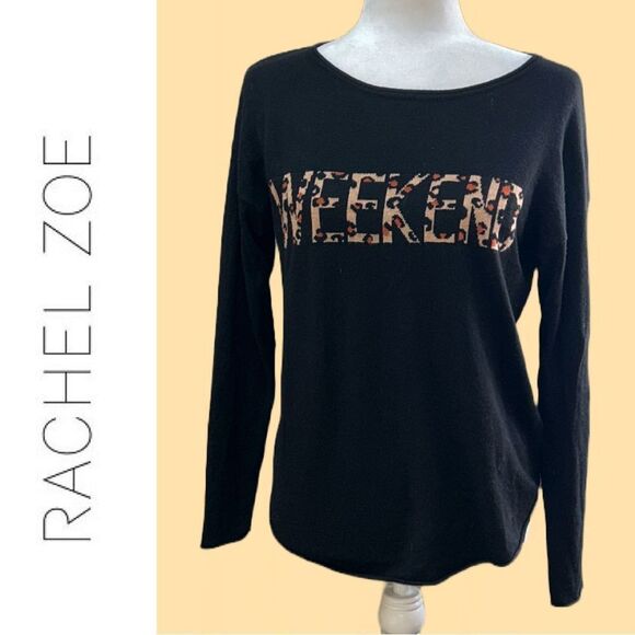 Rachel Zoe Women’s‎ Black Cashmere Blend “WEEKEND” Sweater - Size M - Picture 1 of 1